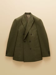 Joules Green Cotton Linen Blend Suit Jacket - Image 14 of 14