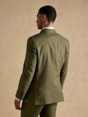 Joules Green Cotton Linen Blend Suit Jacket - Image 2 of 14