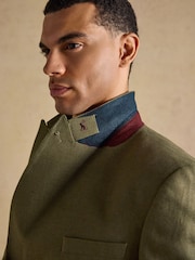 Joules Green Cotton Linen Blend Suit Jacket - Image 4 of 14