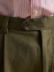 Joules Green Cotton Linen Blend Suit Trousers - Image 4 of 8