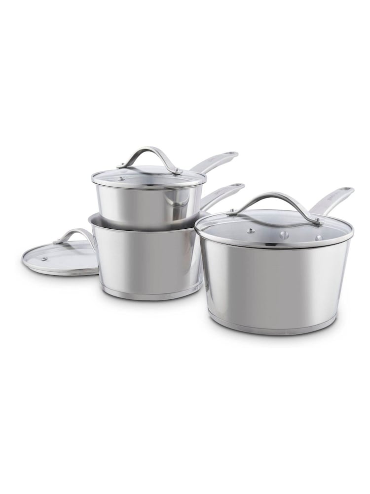 Good Food 3 Piece Stainless Steel Saucepan Set - Image 1 of 10