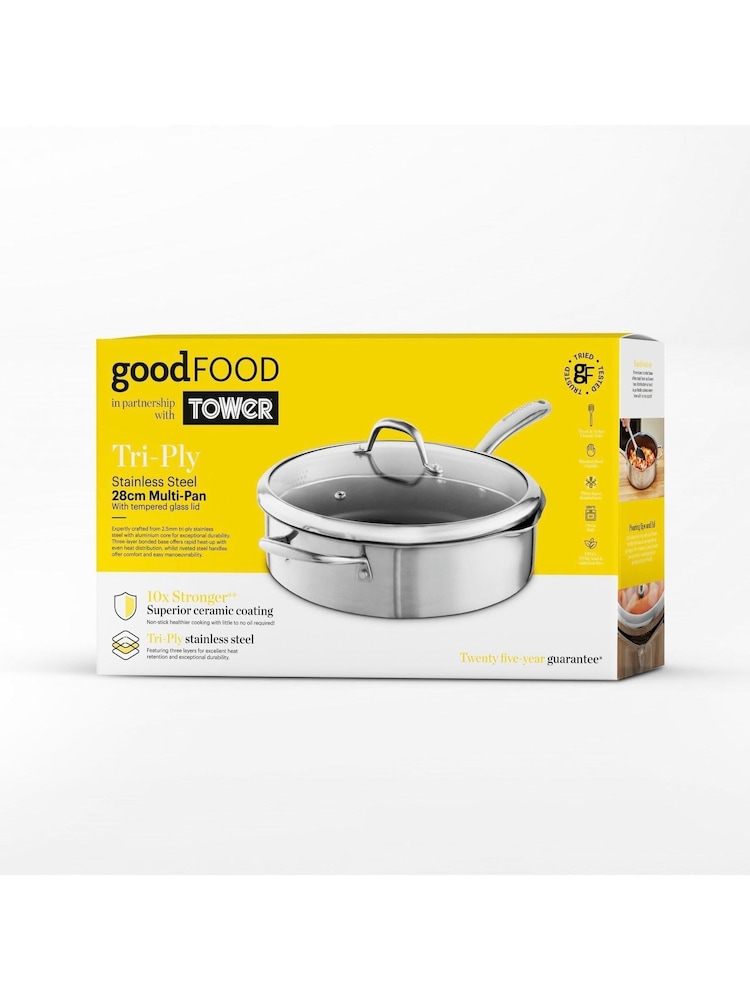 Good Food Stainless Steel Tri-Ply Multi-Pan with Tempered Glass Lid - Image 10 of 10
