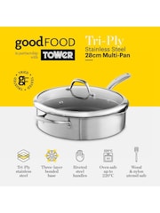 Good Food Stainless Steel Tri-Ply Multi-Pan with Tempered Glass Lid - Image 2 of 10