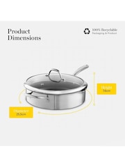 Good Food Stainless Steel Tri-Ply Multi-Pan with Tempered Glass Lid - Image 6 of 10