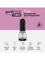 Good Food Black Rechargeable Duo Salt and Pepper Mill - Image 2 of 10