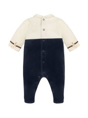 Emile Et Rose Blue Kenneth All-In-One with Navy Velour Lower Braces and Tartan Trim - Image 3 of 4