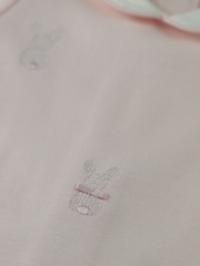 Emile Et Rose Pink	Kallie All-In-One With Collar, Embroidered Bunnies & Hat - Image 6 of 6