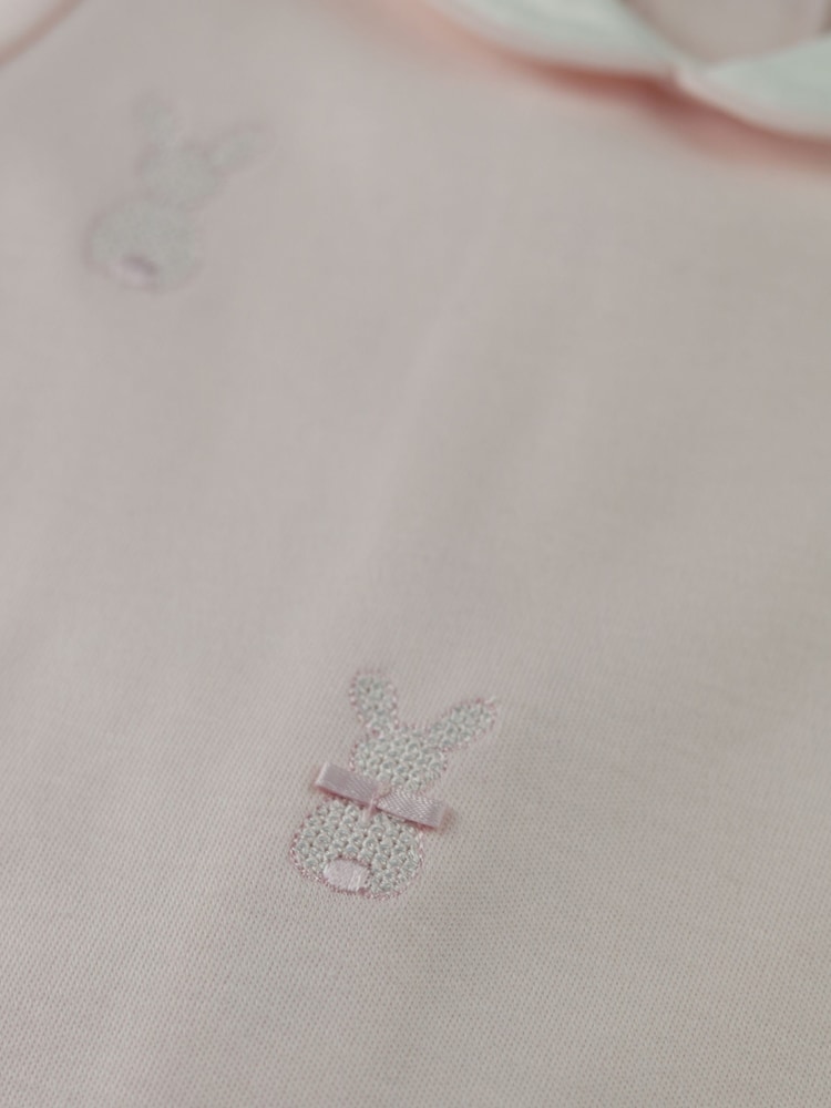 Emile Et Rose Pink Kallie All-In-One With Collar, Embroidered Bunnies & Hat - Image 6 of 6 Emile Et Rose Pink Kallie All-In-One With Collar, Embroidered Bunnies & Hat - Image 6 of 6