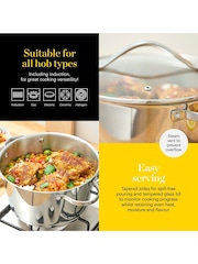 Good Food Stainless Steel Casserole Pan with Tempered Glass Lid - Image 4 of 10