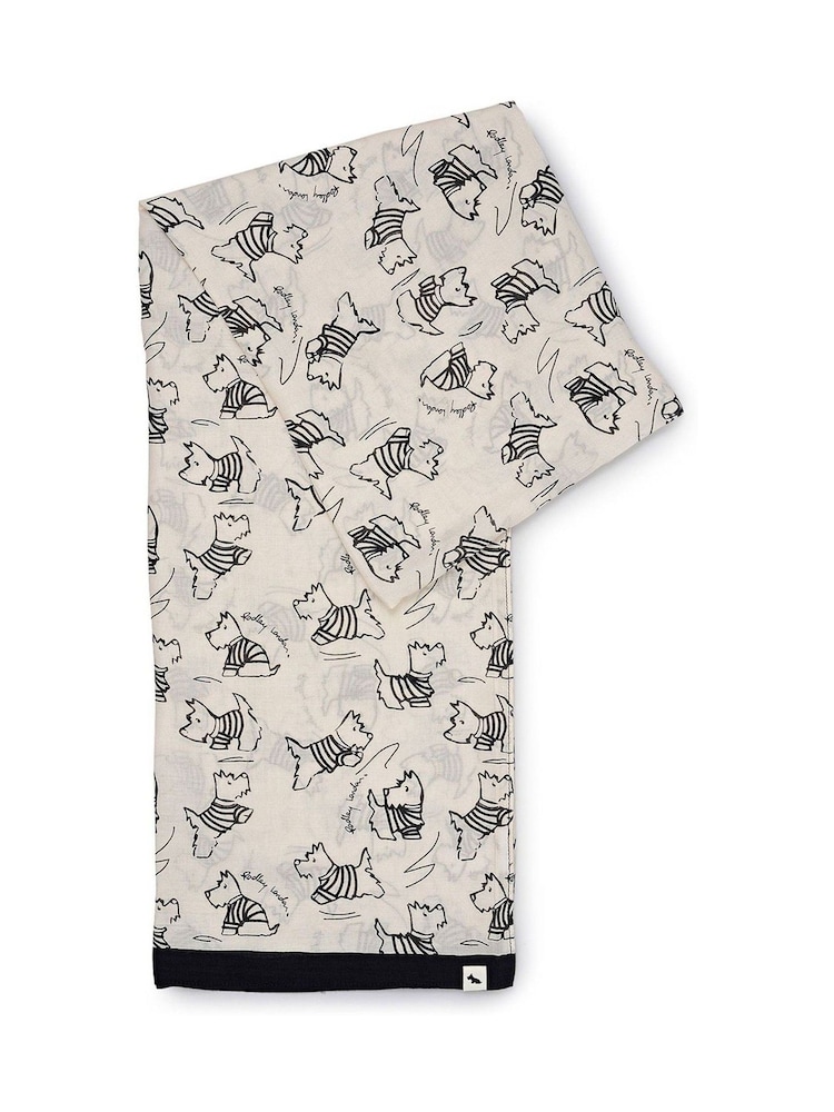 Radley Sketchy Dog Print White Scarf - Image 1 of 2