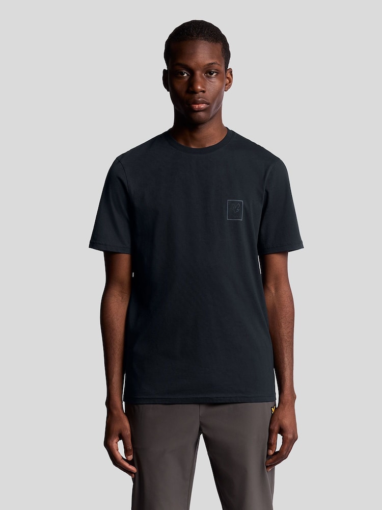 Lyle & Scott Blue Rubberised Logo Graphic Print T-Shirt - Image 1 of 5 Lyle & Scott Blue Rubberised Logo Graphic Print T-Shirt - Image 1 of 5