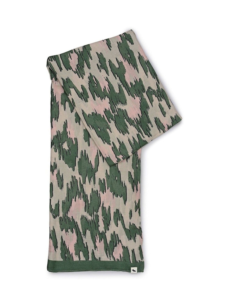 بني - Radley Leopard Print White Scarf - صورة 1 من 2