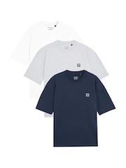 Lyle & Scott Grey Relaxed T-Shirts 3 Pack - Image 1 of 1