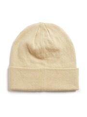 Lyle & Scott Cream Cotton Merino Beanie - Image 2 of 3