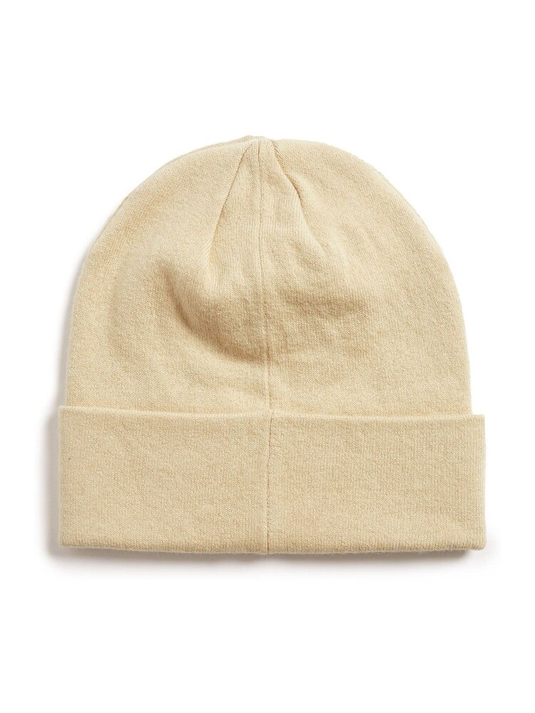 Lyle & Scott Cream Cotton Merino Beanie - Image 2 of 3