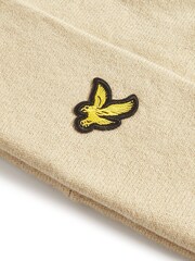 Lyle & Scott Cream Cotton Merino Beanie - Image 3 of 3