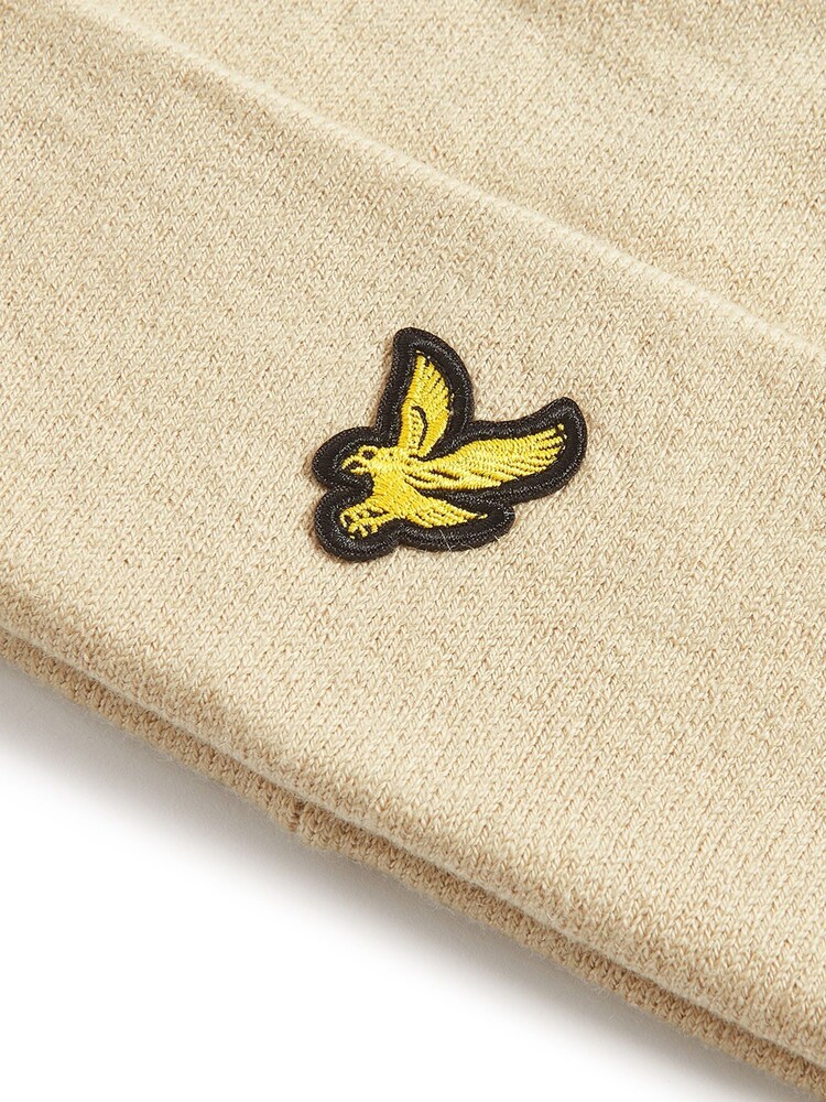 Lyle & Scott Cream Cotton Merino Beanie - Image 3 of 3