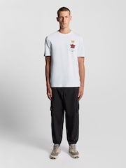 Lyle & Scott White Rose and Crown Graphic Print T-Shirt - Image 2 of 5