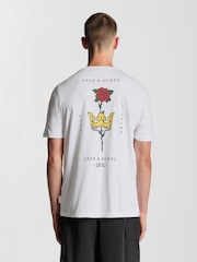 Lyle & Scott White Rose and Crown Graphic Print T-Shirt - Image 4 of 5