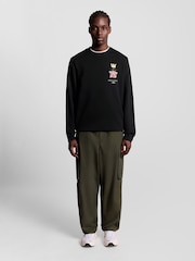 Lyle & Scott Black Rose and Crown Graphic Print Crew Neck Sweatshirt - Image 2 of 5