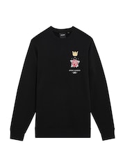 Lyle & Scott Black Rose and Crown Graphic Print Crew Neck Sweatshirt - Image 5 of 5