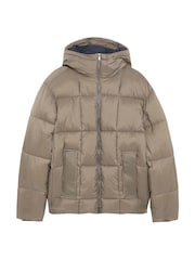 Lyle & Scott Brown Square Wadded Cocoon Jacket - Image 5 of 5