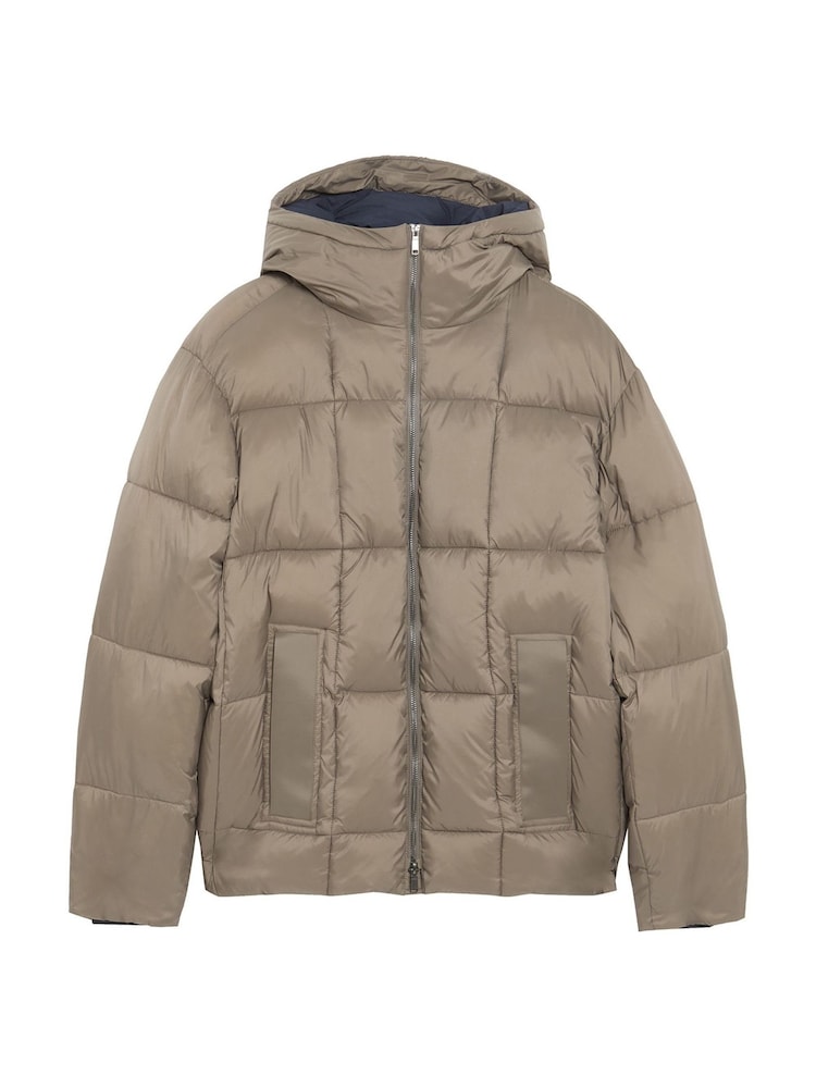 Lyle & Scott Brown Square Wadded Cocoon Jacket - Image 5 of 5