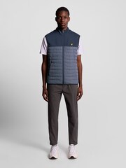 Lyle & Scott Blue Sports Fleece Hybrid Gilet - Image 2 of 7