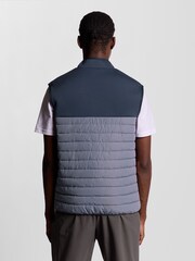 Lyle & Scott Blue Sports Fleece Hybrid Gilet - Image 4 of 7