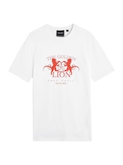 Lyle & Scott White Golden Lion Graphic Print T-shirt - Image 1 of 1