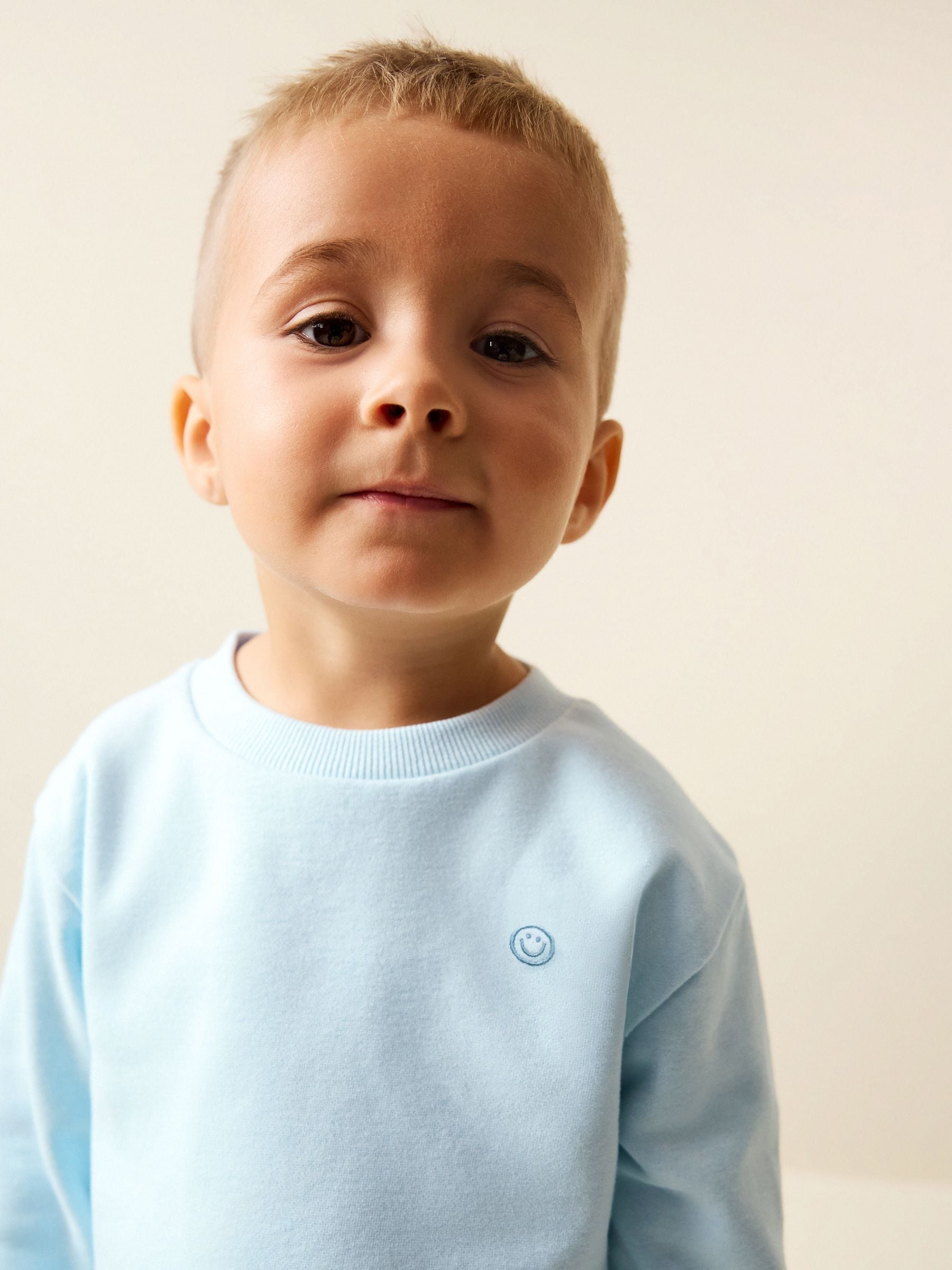 Buy Light Blue Single Plain Crew Neck Sweatshirt and Shorts Set
