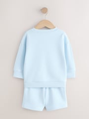 Hellblau - Plain Crew Neck Sweatshirt and Shorts Set (3mths-7yrs) - Bild 6 von 8