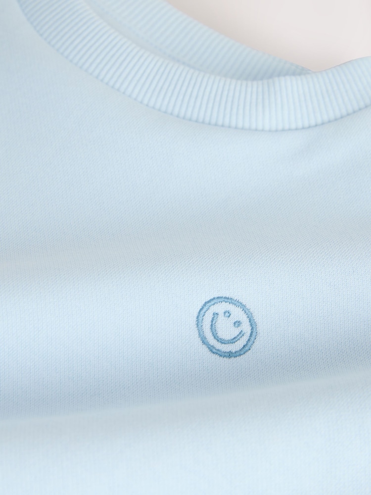 Hellblau - Plain Crew Neck Sweatshirt and Shorts Set (3mths-7yrs) - Bild 8 von 8