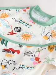 White/Aqua Beach Scene Sunsafe Suit (3-16yrs) - Image 7 of 9