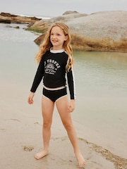 Black/White Graphic Sunsafe Suit (3-16yrs) - Image 2 of 10