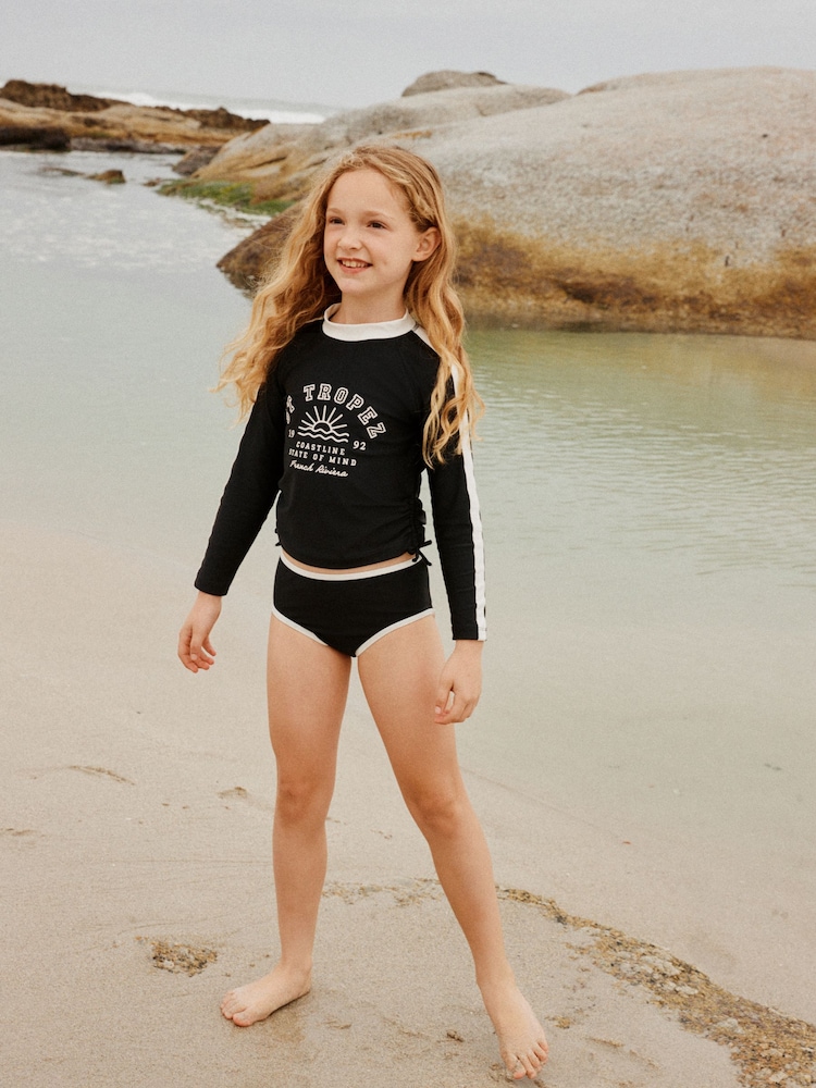 Black/White Graphic Sunsafe Suit (3-16yrs) - Image 2 of 10 Black/White Graphic Sunsafe Suit (3-16yrs) - Image 2 of 10