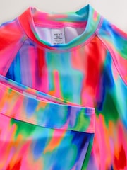Rainbow Tie Dye Sunsafe Rash Vest And Shorts Swim Set (3-16yrs) - Image 3 of 6