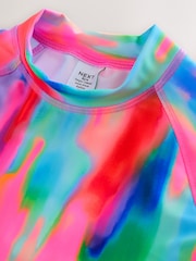 Rainbow Tie Dye Sunsafe Rash Vest And Shorts Swim Set (3-16yrs) - Image 4 of 6