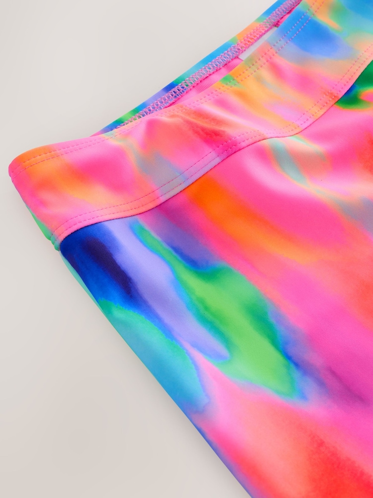 Rainbow Tie Dye Sunsafe Rash Vest And Shorts Swim Set (3-16yrs) - Image 9 of 9