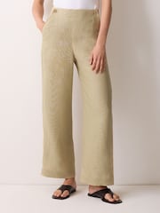Jigsaw Cream Irish Linen Sailor Trousers - Image 1 of 5