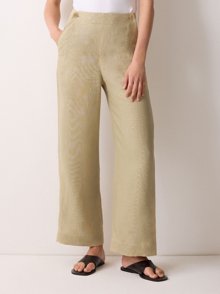 Jigsaw Cream Irish Linen Sailor Trousers - Image 1 of 5