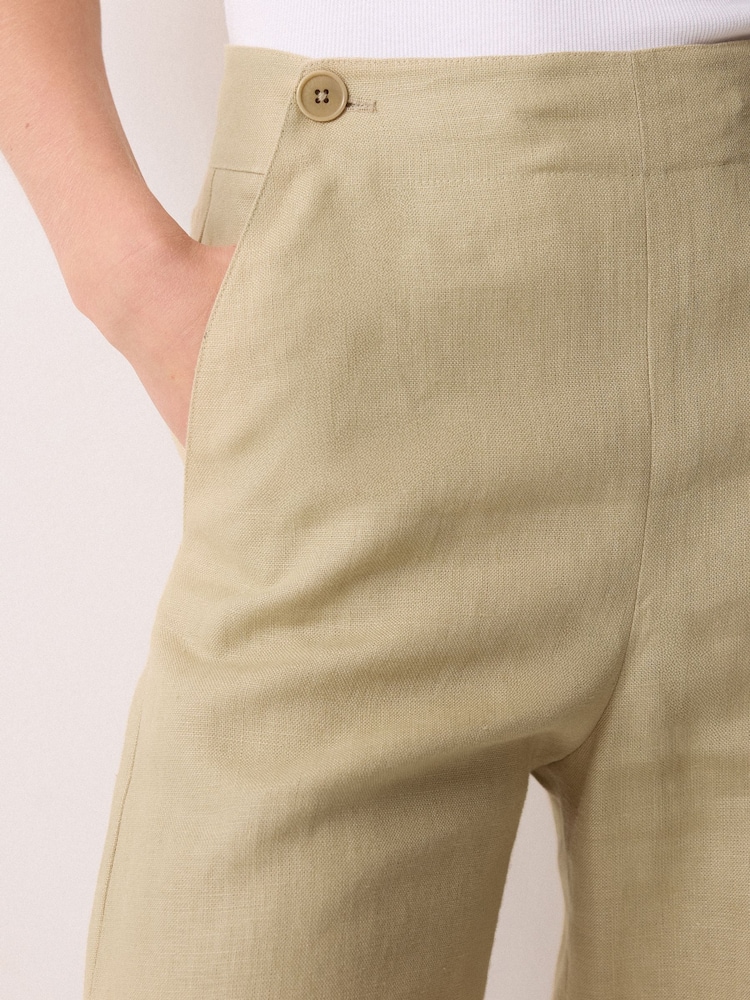 Jigsaw Cream Irish Linen Sailor Trousers - Image 2 of 5