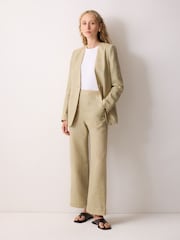 Jigsaw Cream Irish Linen Sailor Trousers - Image 3 of 5