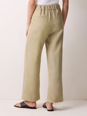 Jigsaw Cream Irish Linen Sailor Trousers - Image 4 of 5