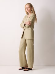 Jigsaw Cream Irish Linen Sailor Trousers - Image 5 of 5