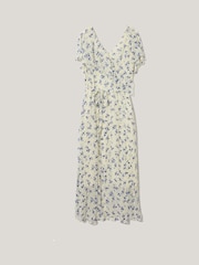 Jigsaw Cream Swirl Posy Midi Dress - Image 1 of 1