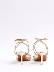 River Island Metallic Heatseal Strappy Heeled Sandals - Image 4 of 6