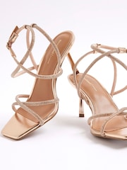 River Island Metallic Heatseal Strappy Heeled Sandals - Image 5 of 6