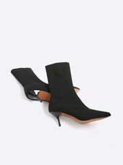 River Island Black Knitted Embroidered Sock Boots - Image 3 of 4