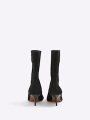 River Island Black Knitted Embroidered Sock Boots - Image 4 of 4